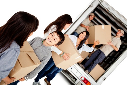 Removals van ready for a local move in Liverpool