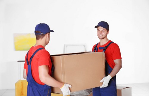 Packed moving boxes and furniture prepared for removals in Liverpool
