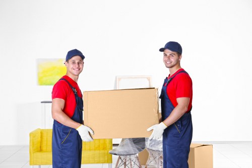 Preparing boxes and furniture for a Liverpool moving van