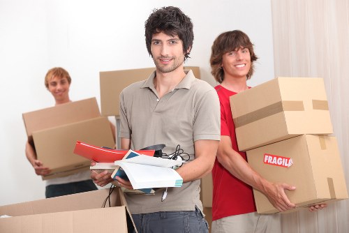 Liverpool commercial moving team unloading items at a new premises