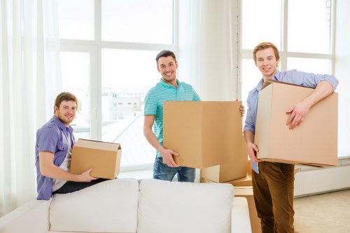 Furniture being loaded into a removal van in Liverpool