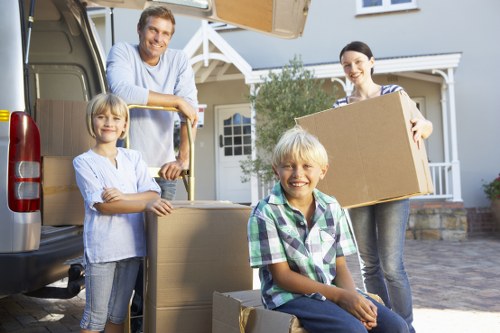 Packed boxes and furniture ready for a Liverpool house removal