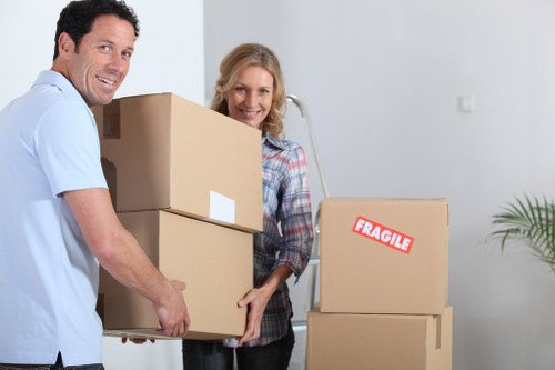 Furniture being moved from a terraced house in Liverpool